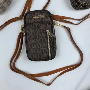 Bolsa Feminina Tiracolo Transversal Porta Celular Com Alça Ajustável Passeio pretocomdourado