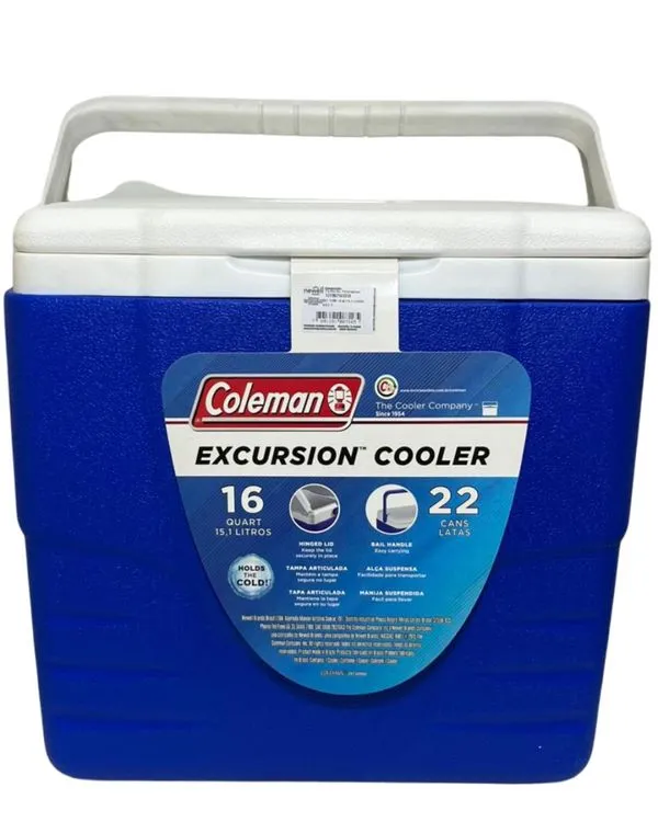 Caixa Térmica Coleman 16qt 15,1 Litros Cor Azul 22 Latas