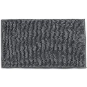 Tapete Buettner Microfibra Antiderrapante Chenille Greco 50x70cm Chumbo