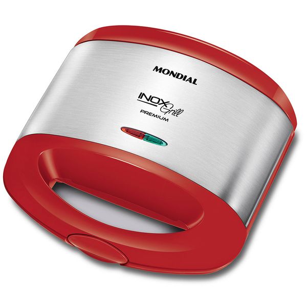 Grill E Sanduicheira Mondial Inox S-19 220v-vermelho/inox 220