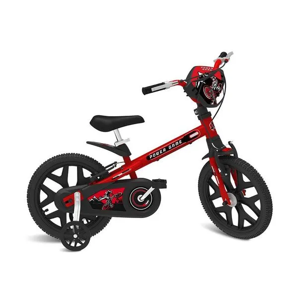 Bicicleta Infantil Aro 16 Power Game Pro Bandeirante 3076 Vermelha