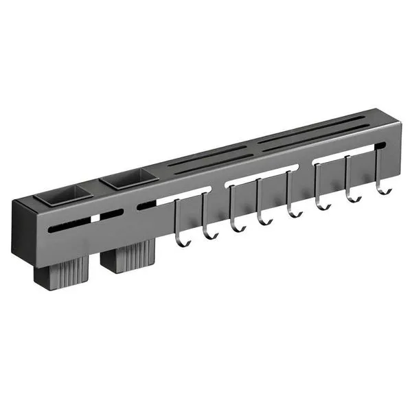 Suporte Organizador De Pendurar Utensílios Cozinha Metal Cinza