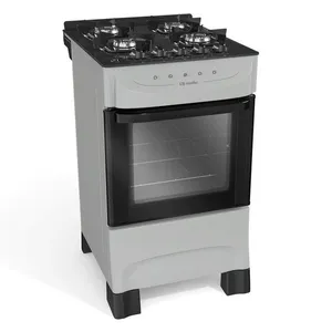 Fogão Mueller Titânio 4 Bocas Com Mesa De Vidro E Acendimento Mfv4bb