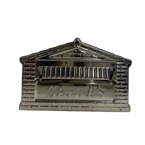 Caixa De Correios Tijolinho Frente E Tampa Traseira Inox 20x25x12cm Cromado