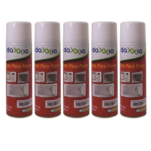 5 Unidades Spray Tinta Branca Forno Microondas Daxxia 300ml