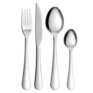 Conjunto 16 Talheres Inox Aco 18/0 com Faca de Churrasco e Cabo Anatomico