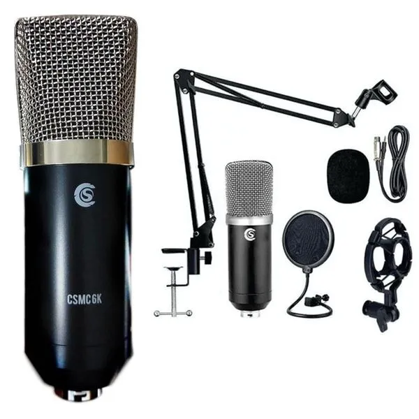 Kit Youtuber Microfone Condensador Custom Sound Csmc 6K
