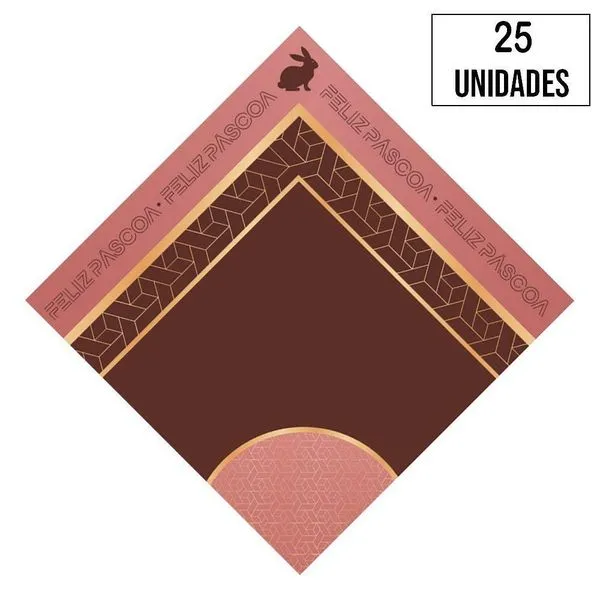 Embalagem Para Ovo Coelho Clássico Rose 500g A 750g - 25 Un