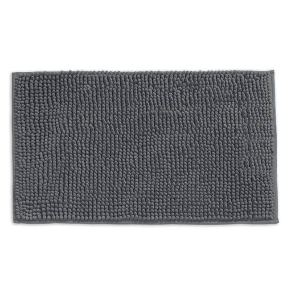 Tapete Buettner Microfibra Antiderrapante Chenille Greco 50x70cm Chumbo