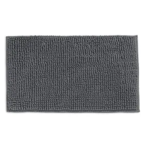 Tapete Buettner Microfibra Antiderrapante Chenille Greco 50x70cm Chumbo