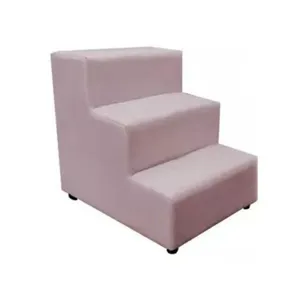 Escada Escadinha Pet Cachorro 3 Degraus Rampa Suede Grace Rosê