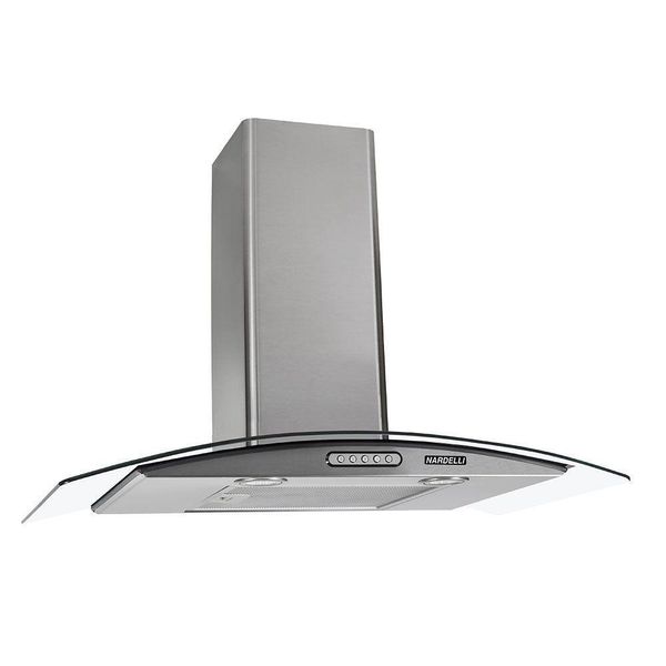 Coifa De Parede 75cm Vidro Curvo Duto Slim Nardelli Inox 220V