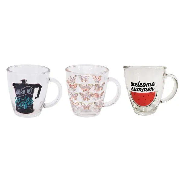 Caneca De Vidro 345Ml Cazza Sortida