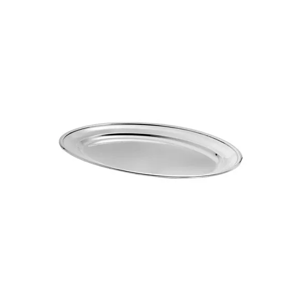 Travessa Bandeja Oval Rasa Aço Inox Buffet Restaurante 30cm