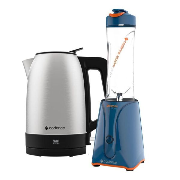 Kit Blender Zoop Sport E Chaleira Elétrica Inox Cadence 220V