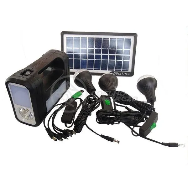 Kit Lanterna Placa Solar Carregador Portatil Emergência