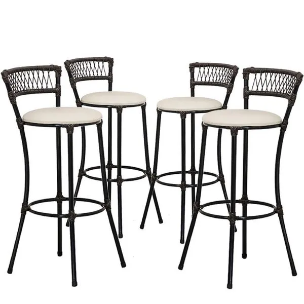 Kit Com 6 Banquetas Altas Forts Gelo Floral, Fibra Uv Bancada, área Goumert, Bar, Piscina, Balcão