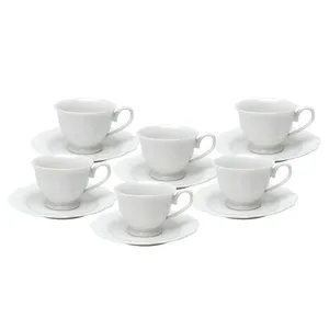 Jogo de xícaras de café em porcelana Wolff Maldivas 6 peças 80ml branca