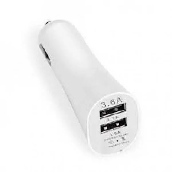 Carregador Veícular Duplo Usb Branco - I-Deal