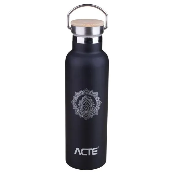 Garrafa Térmica Inox 600ml com Tampa Acte C45 Preta
