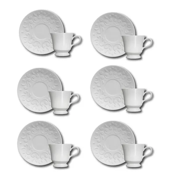 Conjunto de Xícaras para Café Germer Tassel em Porcelana 80 ml  6 Peças