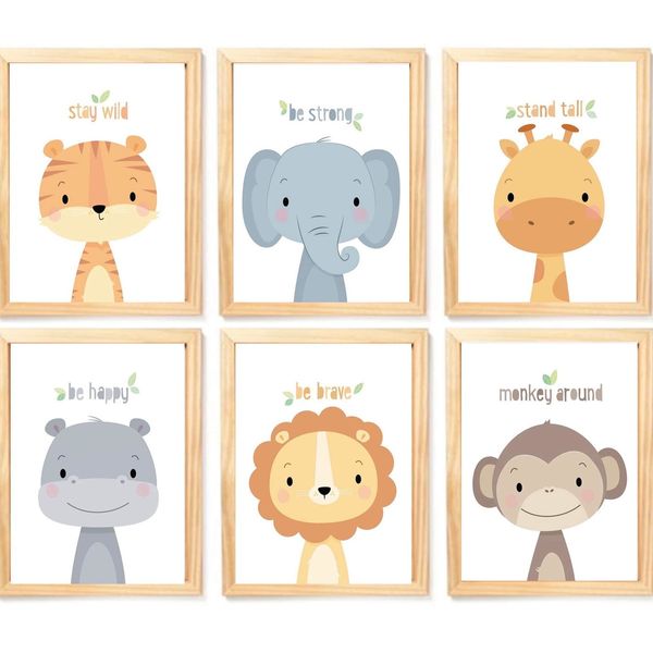 Quadro Infantil 6 un A4 vidro e pendurador