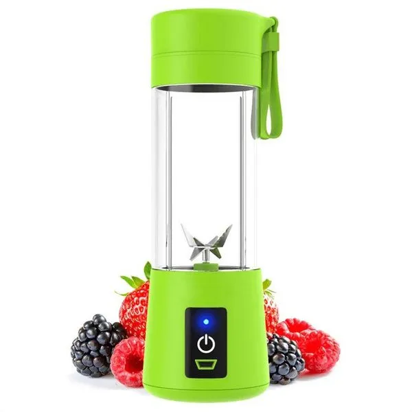Mini Liquidificador Portatil 320ml Usb 6 Lâminas Verde Bivolt