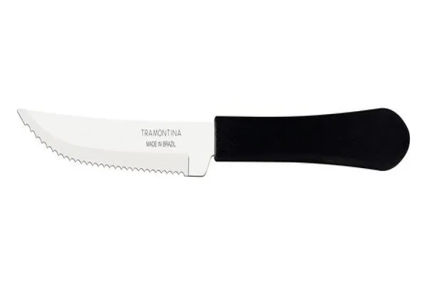Faca Churrasco Inox 4" Leme Preto Tramontina
