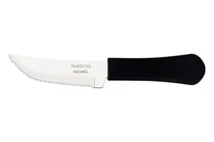 Faca Churrasco Inox 4" Leme Preto Tramontina