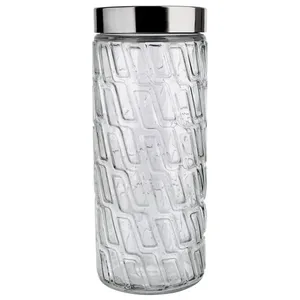 Pote Redondo Euro Home Mosaico em Vidro e Inox  2 L