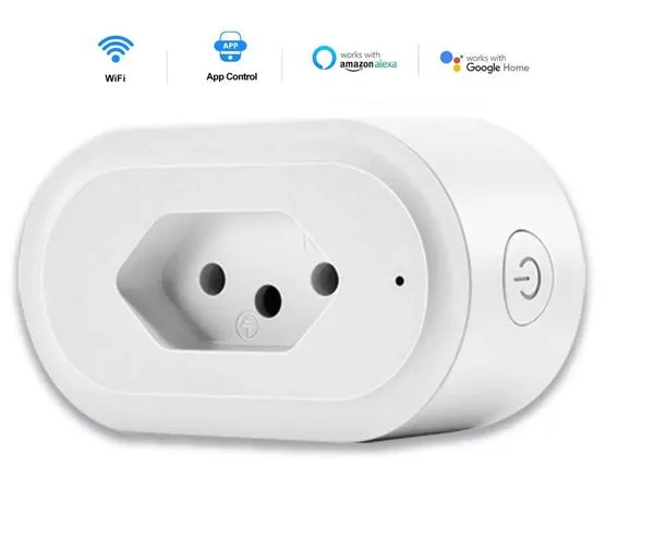 Tomada Inteligente Wi-Fi Temporizador Monitor de Consumo Controle APP Alexa Google Assistant