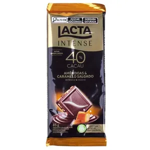 Tablete de Chocolate Lacta Intense Nuts 40% Amendoim com Caramelo 85g