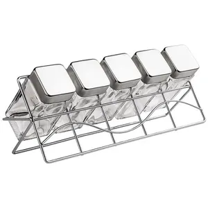 Porta Condimentos com Suporte Euro VDR0429 com 5 Peças - Transparente