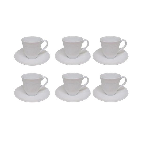 Jogo de xicaras café em porcelana Noritake Cher Blanc 6 peças