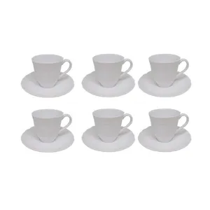 Jogo de xicaras café em porcelana Noritake Cher Blanc 6 peças