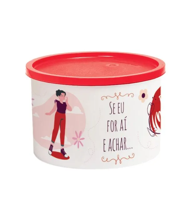 Pote Decorado Frases de Mãe 1.8 L DM Plas Vermelho