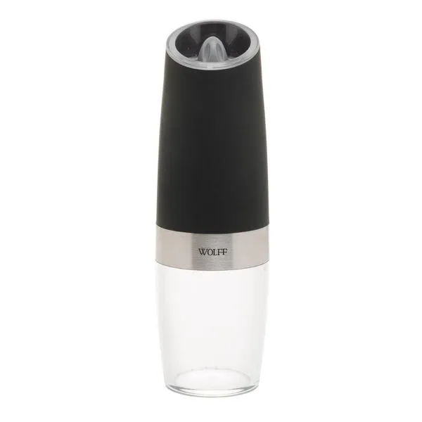 Moedor De Temperos Automático Aço Inox Gravity Preto 6x6x20cm Wolff