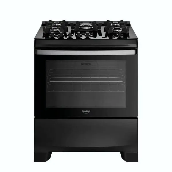 Fogão 5 Bocas Supreme Glass Com Acend Automático Dako Preto Bivolt