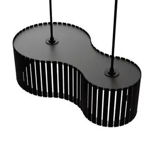 Luminária Pendente Infinita Modelo Ripado - Preta