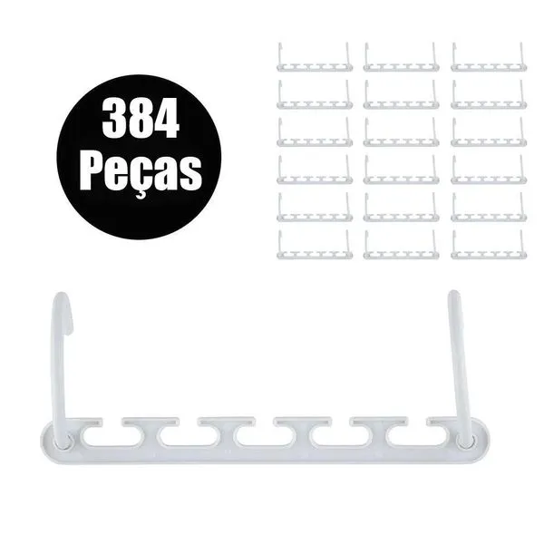 Suporte Organizador Para Cabide 384 Peças Compacto Armario Roupas Guarda Roupa