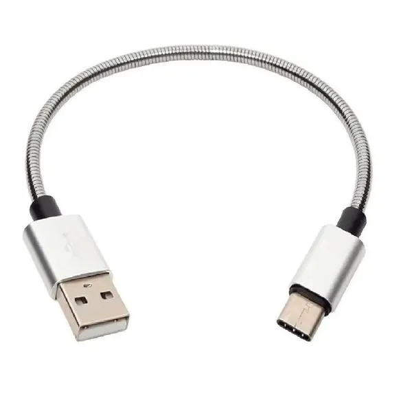 Cabo Type C Usb Power Bank Curto Blindado Turbo 6A - 24 Cm