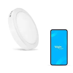Luminária De Sobrepor Redonda Smart 18W Compatível Com Alexa E Google Home Bivolt