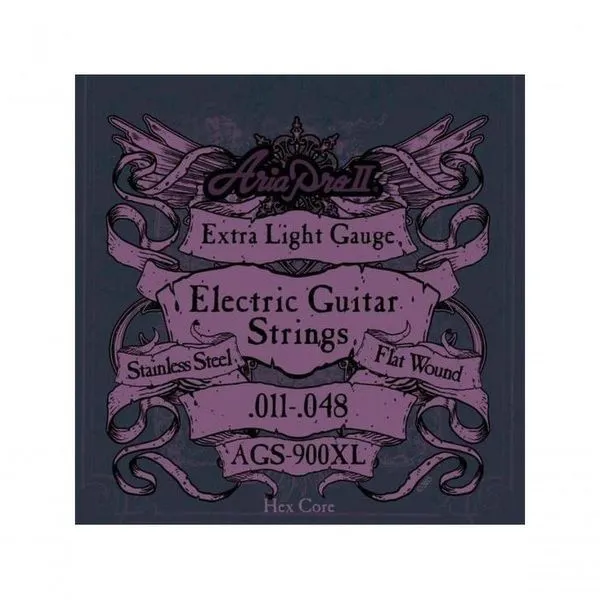 Encordoamento Para Guitarra Flat Wound .011 Ags900xl Aria