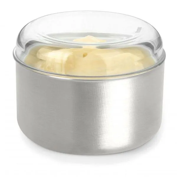Manteigueira Margarineira Pop 350 Gr Aço Inox Tampa Acrilico Forma