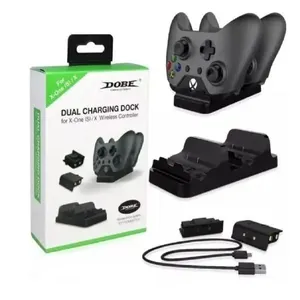Base Dock Carregador para 2 Controle Xbox One S X + 2 Baterias Recarregaveis