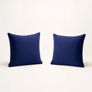 Kit 2 Almofada 42cm Decorativa Suede Fofinha Sofá E Cadeira Azul Marinho