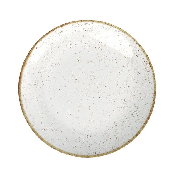 Prato Raso Tramontina Rústico Marrom em Porcelana Decorada 28 cm