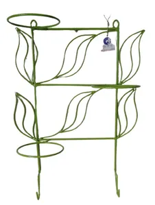 Suporte Ferro Para Plantas Folhas para 3 Vasos e 2 Ganchos