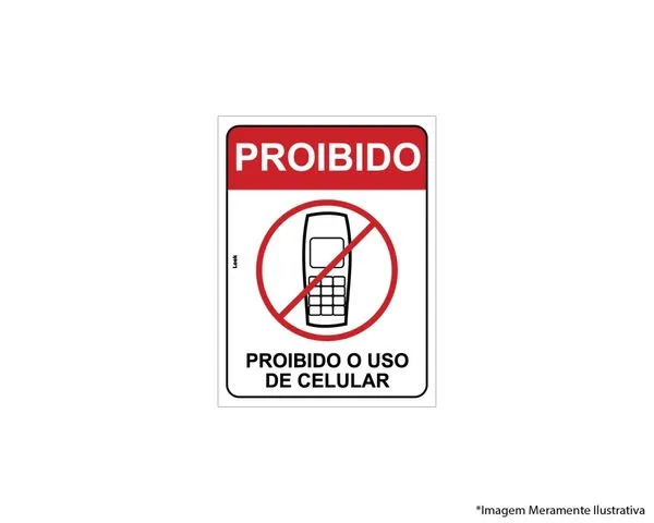Placa Sinal.pvc 15x20cm Proibido O Uso De Celular 2259