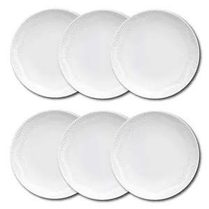 Conjunto de Pratos Rasos Germer Shell em Porcelana Branco  6 Peças